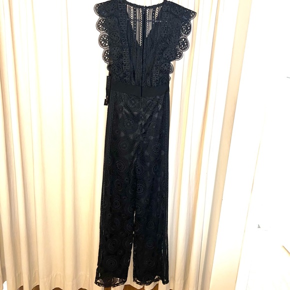 Price firm! new boutique size small mad for love black lace jumpsuit! - Picture 6 of 11